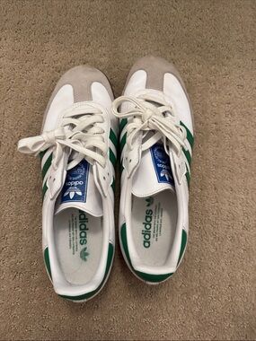 adidas Originals White & Green Low-Top Sneakers